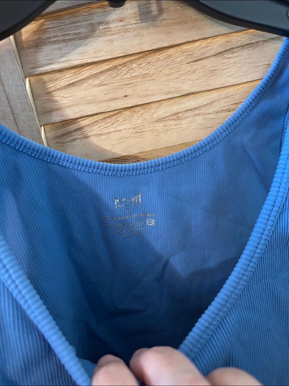 Cornflower Blue Ribbed Sports Bra Large - Picture 2 of 3